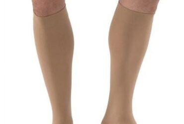 JOBST RELIEF KNEE HIGH SILICONE 30-40 CLOSED TOE BEIGE EXTRA LARGE