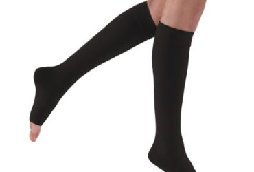 JOBST RELIEF KNEE 15-20 OPEN TOE BLACK LARGE PETITE