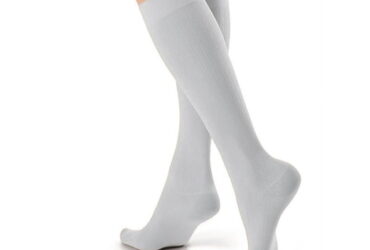 JOBST SOSOFT KNEE 8-15 BROCADE CLOSED TOE WHITE LG