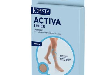ACTIVA SHEER THERAPY KNEE 15-20 WOMENS BLACK MD