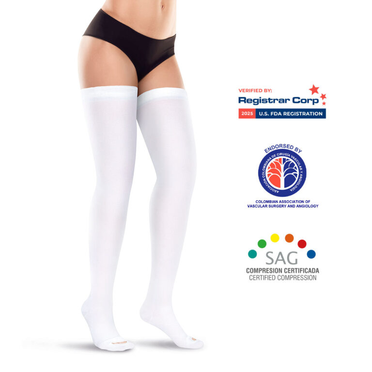 ANTI-EMB STOCKING 18 THIGH CLOSED TOE WHITE XL