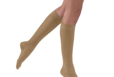 JOBST MENS DRESS KNEE 8-15 CLOSED TOE KHAKI MD CASE