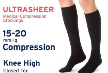 JOBST ULTRASHEER KNEE SOFTFIT 15-20 CLOSED TOE CLASSIC BLACK SM