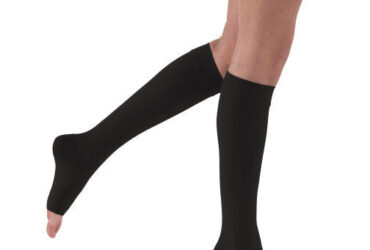 JOBST RELIEF KNEE 15-20 OPEN TOE BLACK LARGE FULL CALF PETITE