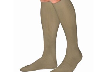 JOBST MENS DRESS KNEE 8-15 CLOSED TOE KHAKI MD