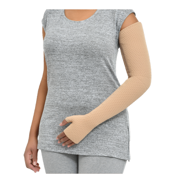 JOBST-CUSTOM SEAMED SLEEVE HALF WITH GAUNTLET (METACARPALS TO ELBOW)