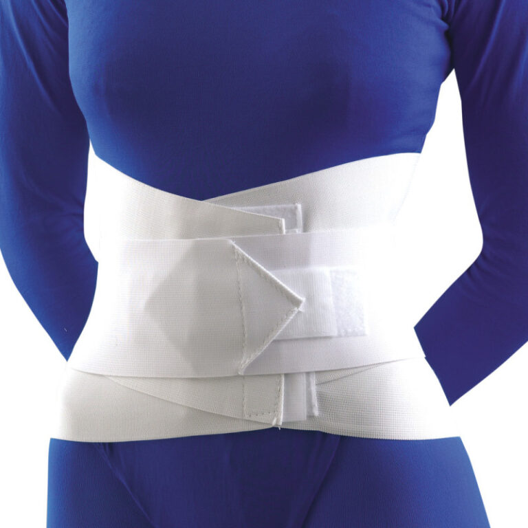 LUMBAR SUPPORT RETAIL SACRAL W/ABDOMINAL BELT 10IN WHITE SM