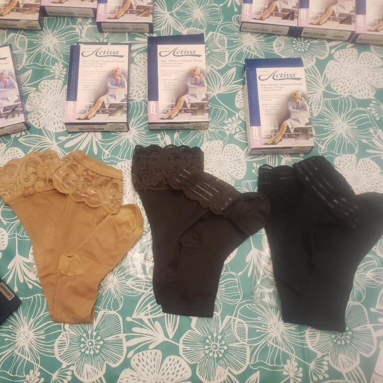 ACTIVA SHEER THERAPY THIGH 15-20 CLOSED TOE LACE SMOKE D W/LACE