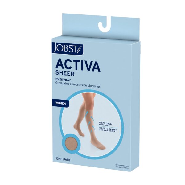 JOBST ACTIVA SHEER 20-30 KNEE HIGH CT XLG SBG