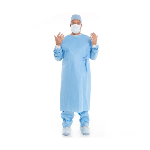 46c9d82a6968886e033f3a3502c895d520517e80dbd8de51b121e6c7eb32798d-1.jpeg Surgical Gown, Evolution 4 Fabric Non-Reinforced, Set-in Sleeves, Adjustable Neckline, Large 36/cs